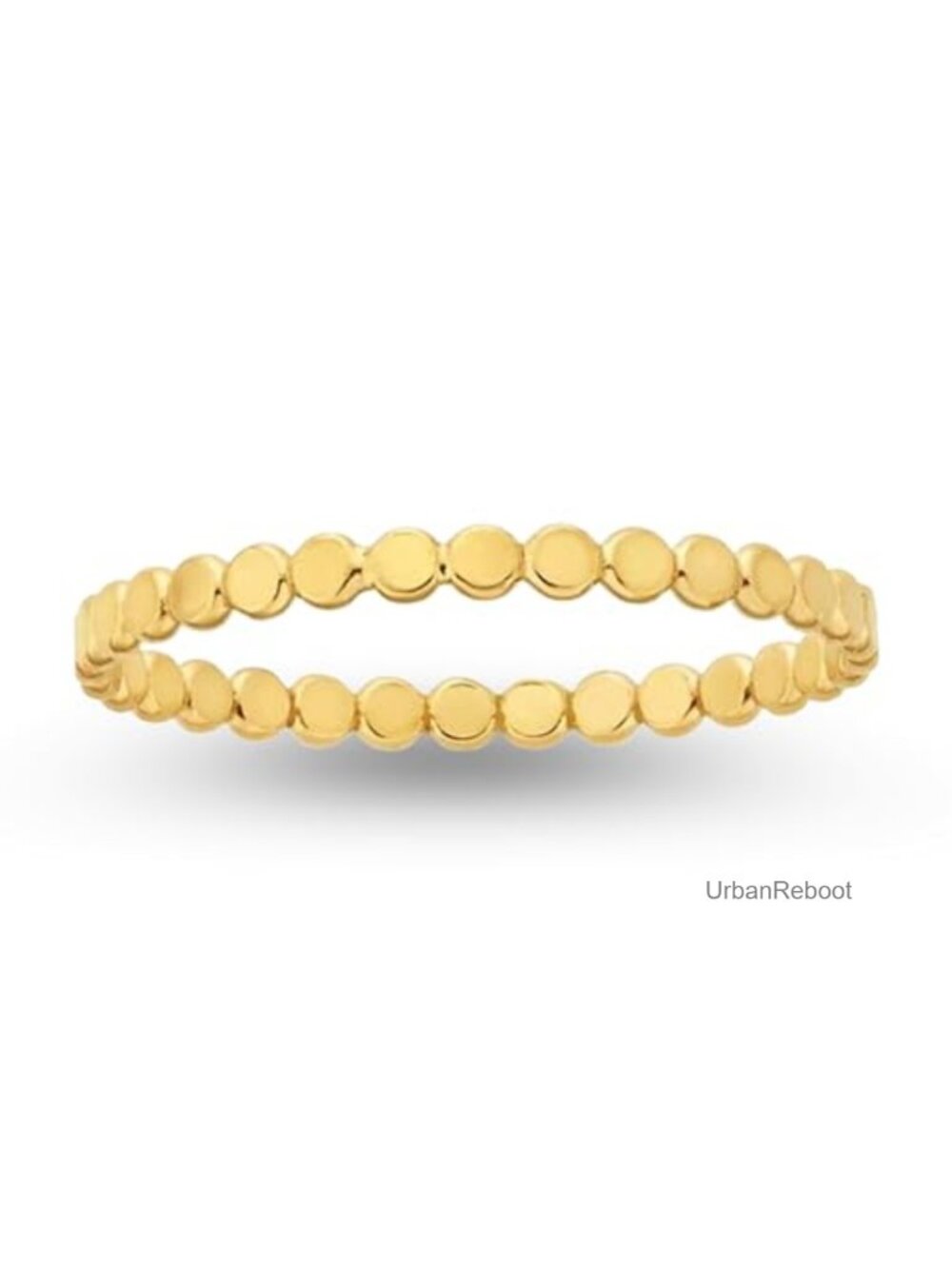 Hammered Dot Beaded Stacking Ring Band 14K Gold Fill Thin Dainty